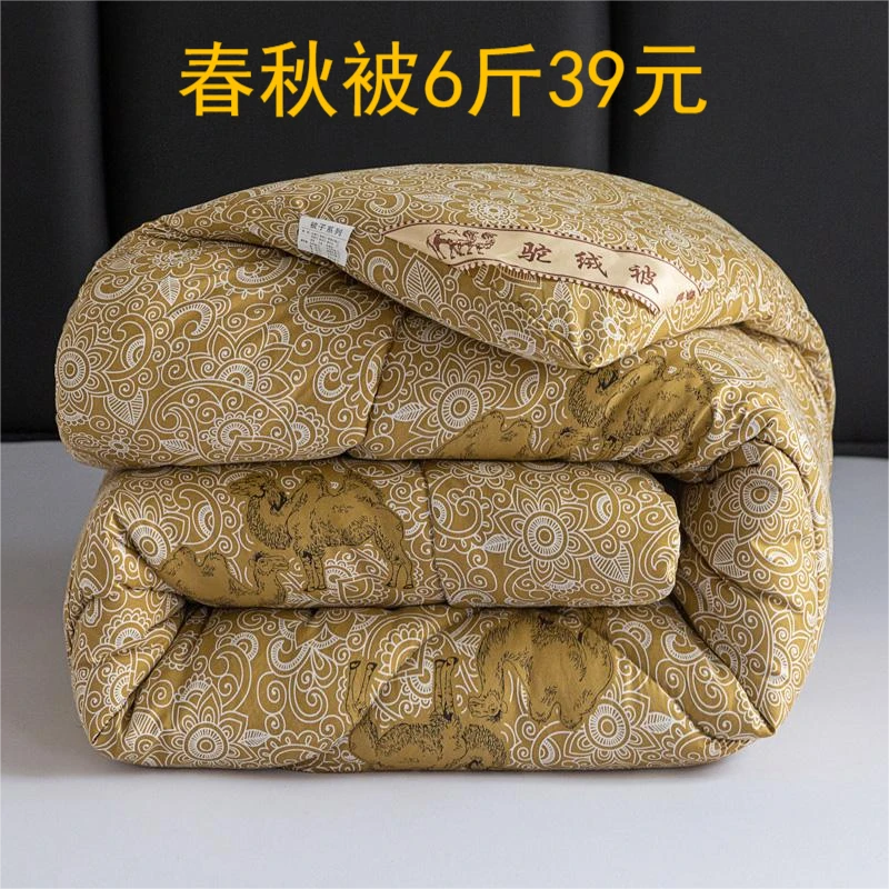 加厚冬被加厚保暖速热驼毛被秋冬款单双人学生宿舍专用空调被被芯