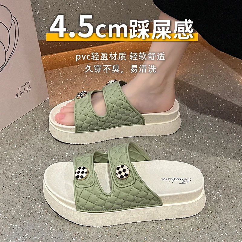 网红拖鞋女外穿夏季休闲轻软底室内防滑凉拖鞋百搭厚底时尚沙滩鞋