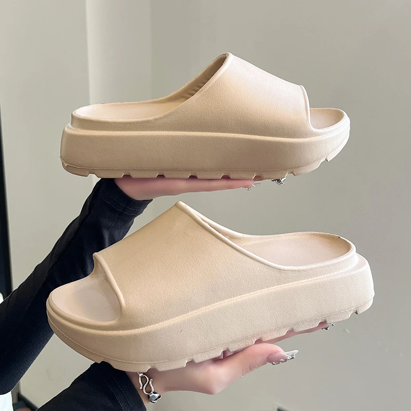 厚底拖鞋女外穿夏季中跟踩屎感室内浴室洗澡凉拖鞋防滑软底一字拖