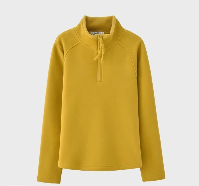 BYEBYALL加绒保暖半拉链卫衣立领设计显瘦百搭女士小衫