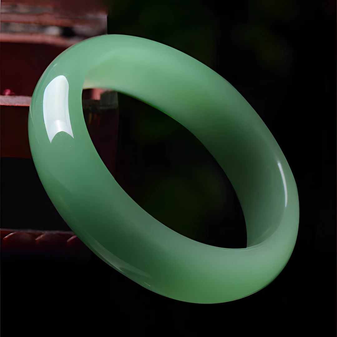 东陵玉手镯晴水绿玉镯满绿手镯冰绿玉镯子天然菠菜绿多样性发一