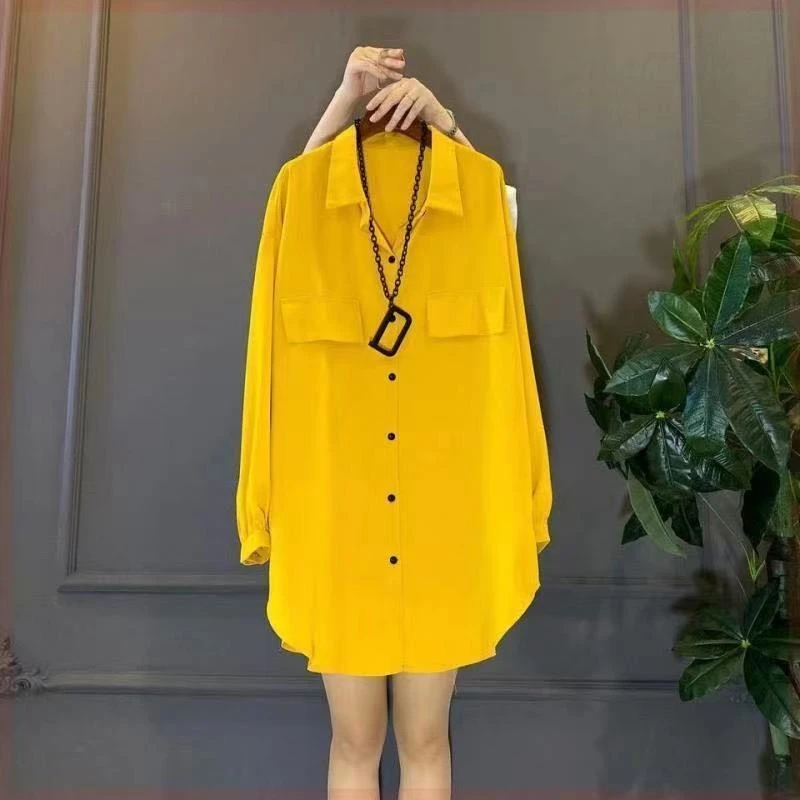 大码女装欧货2025春夏新款爆款翻领长袖双兜盖宽松显瘦衬衫上衣女