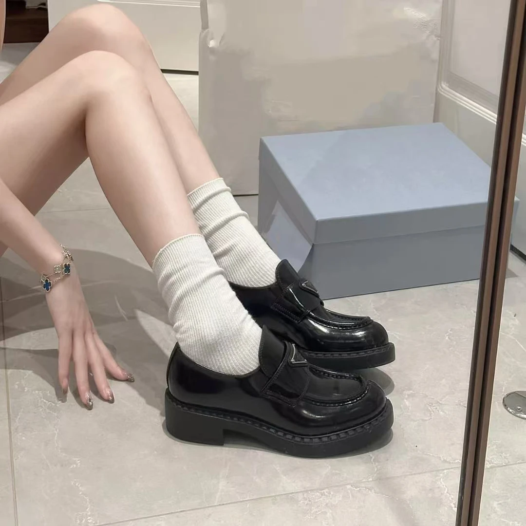 经典乐福小皮鞋时尚百搭休闲英伦风学院风厚底黑色日系复古