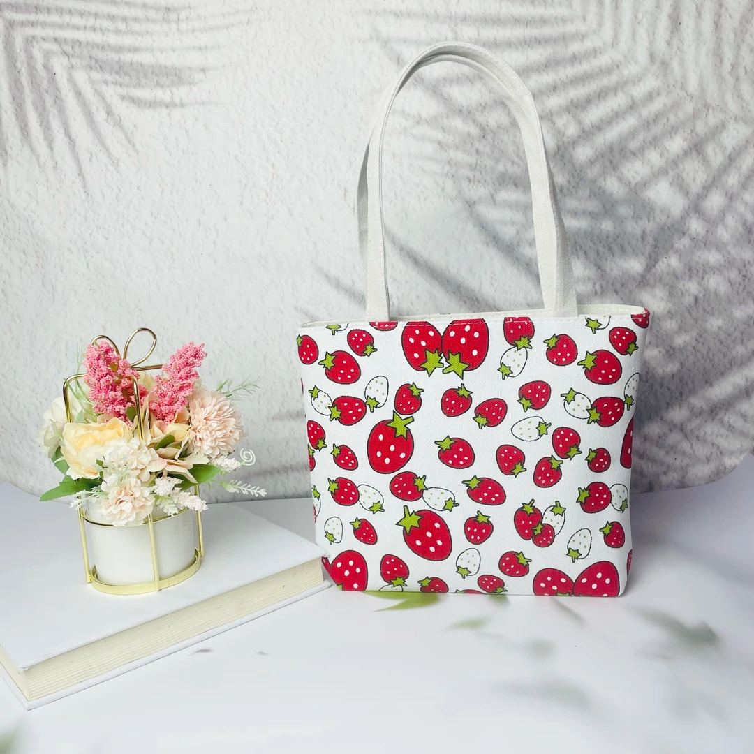 K555新款帆布包包女大容量单肩手提包托特包提花刺绣时尚百搭逛街