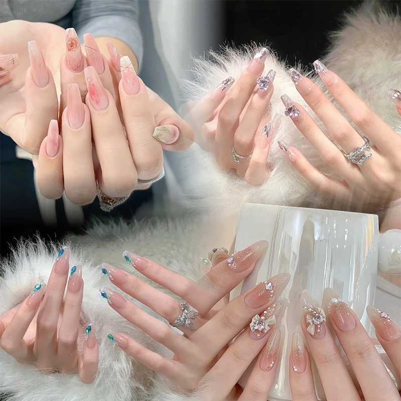 【23.9拍这里】纯手工穿戴甲纯欲秋冬蝴蝶贴钻穿戴甲