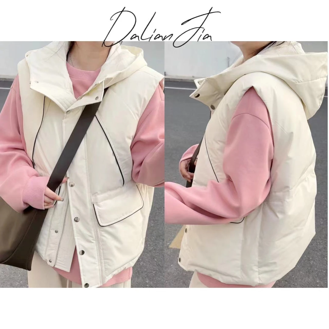 晶咕【温暖纪实】明线羽绒服马甲上衣奢感贵气休闲宽松