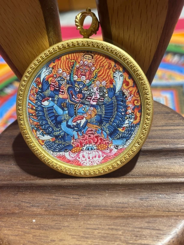 3.5尺寸纯手绘彩唐大威德唐卡