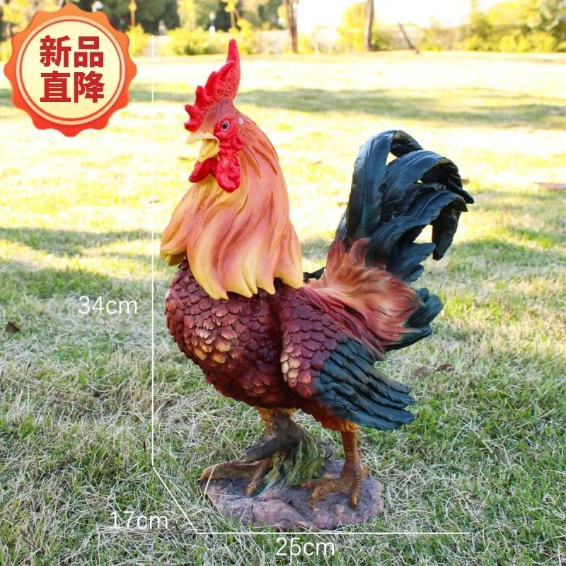 仿真公母鸡庭院盆栽装饰园艺摆设树脂工艺品农家乐户外幼儿园摆件