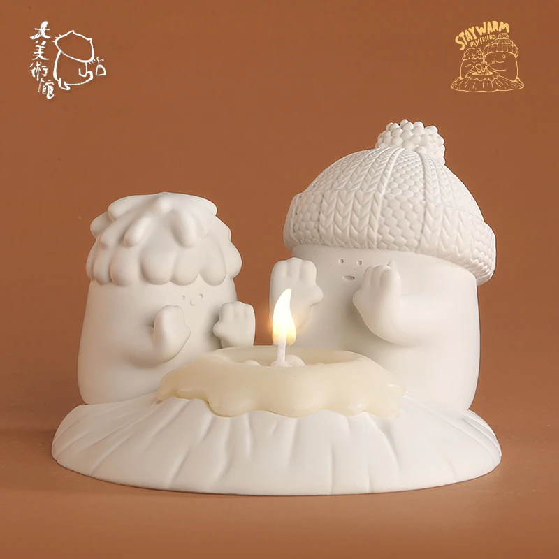 大美术馆香薰礼盒一起取暖吧 小雪人香氛摆件潮玩生日圣诞节礼物