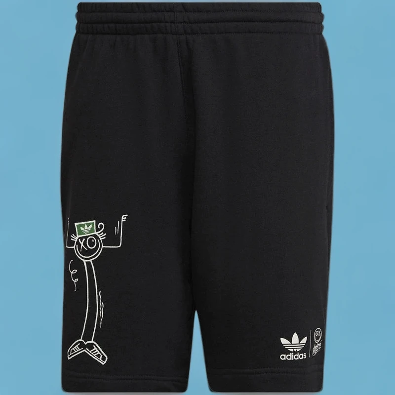 adidas/阿迪达斯夏季舒适透气黑色宽松时尚运动休闲短裤HR7111
