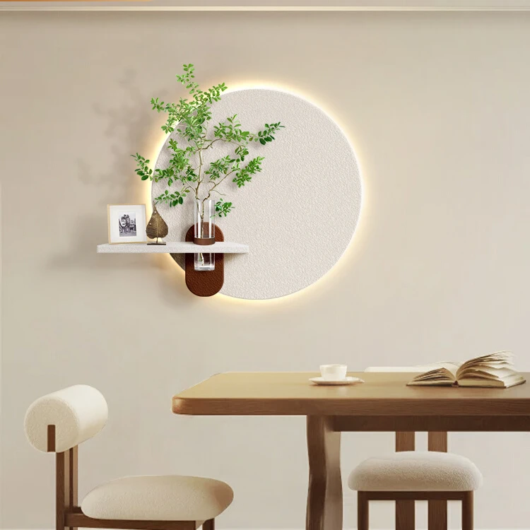 餐厅客厅画奶油风玄关可水培绿植壁画led砂岩挂画可养花装饰