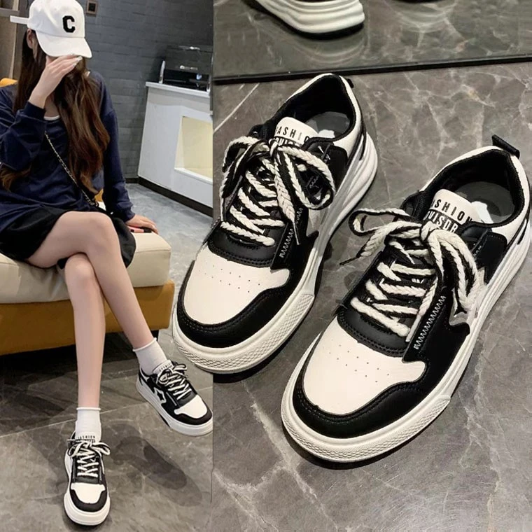 2023春夏新款韩版休闲百搭学院风 潮流时尚低帮圆头厚底板鞋L667