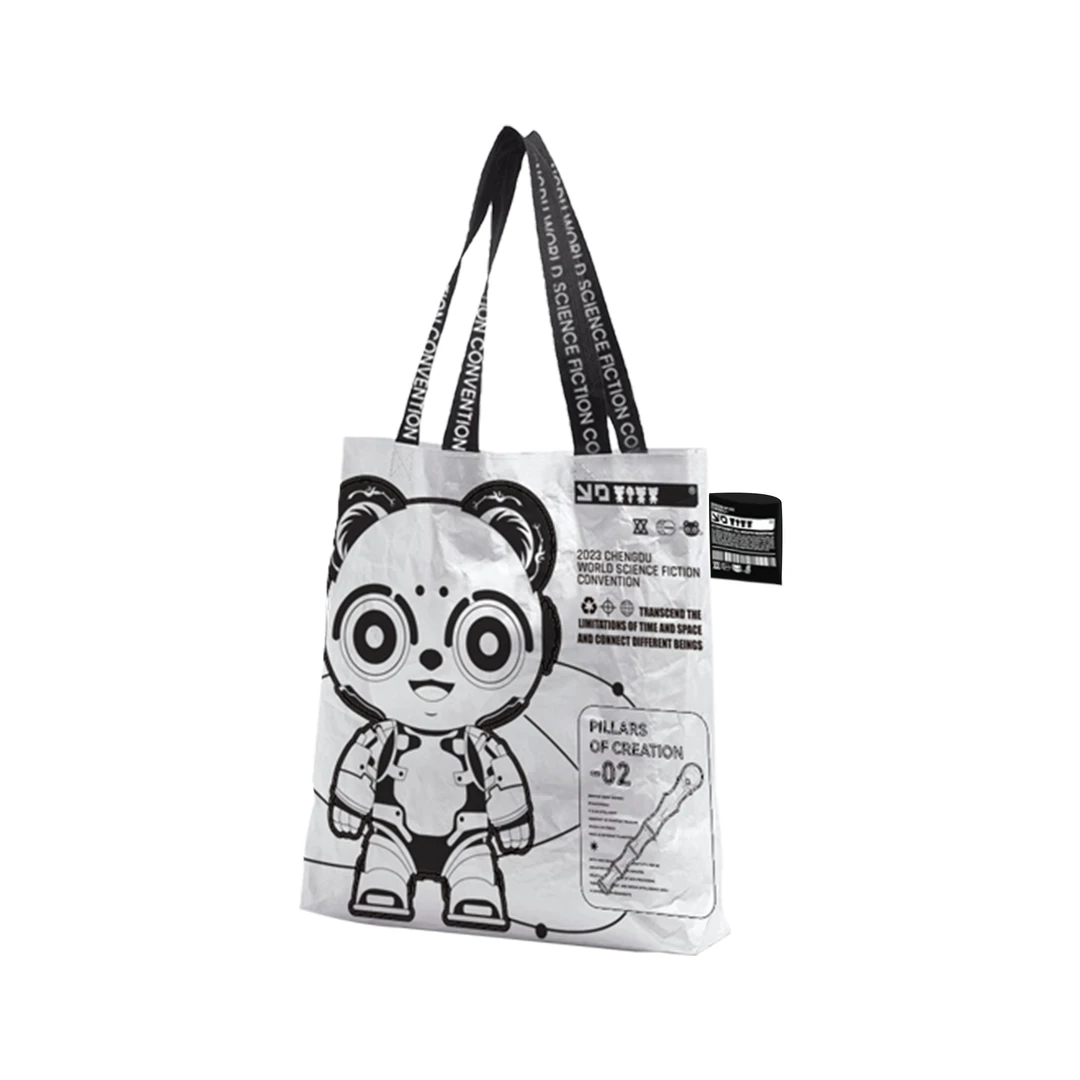 科梦熊猫杜邦纸环保单肩包学生卡通休闲