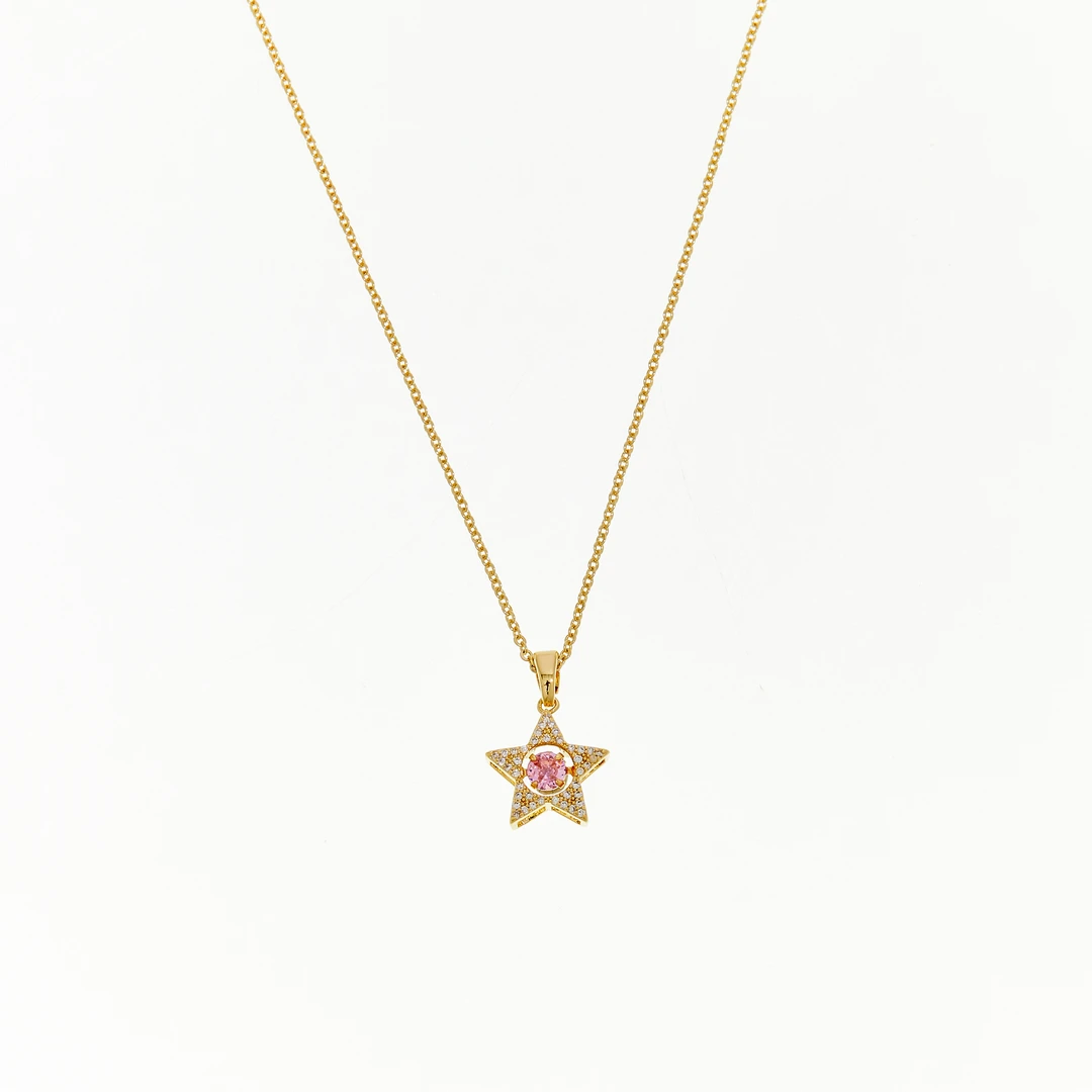 TheGreenParty 镀真金轻奢星星拼色项链