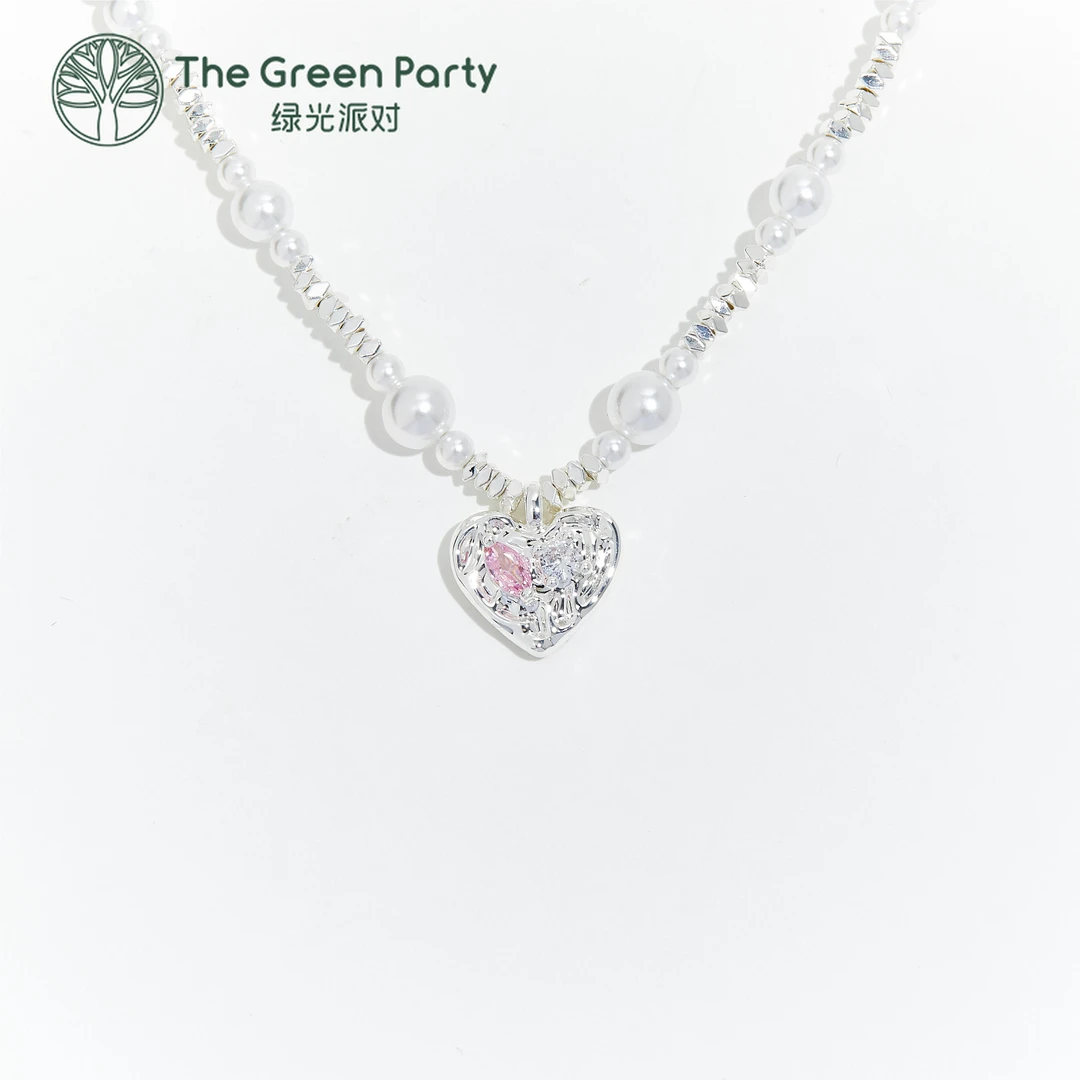 TheGreenParty 铜合金项链 镀真金 日韩女士女款气质百搭爱心项链