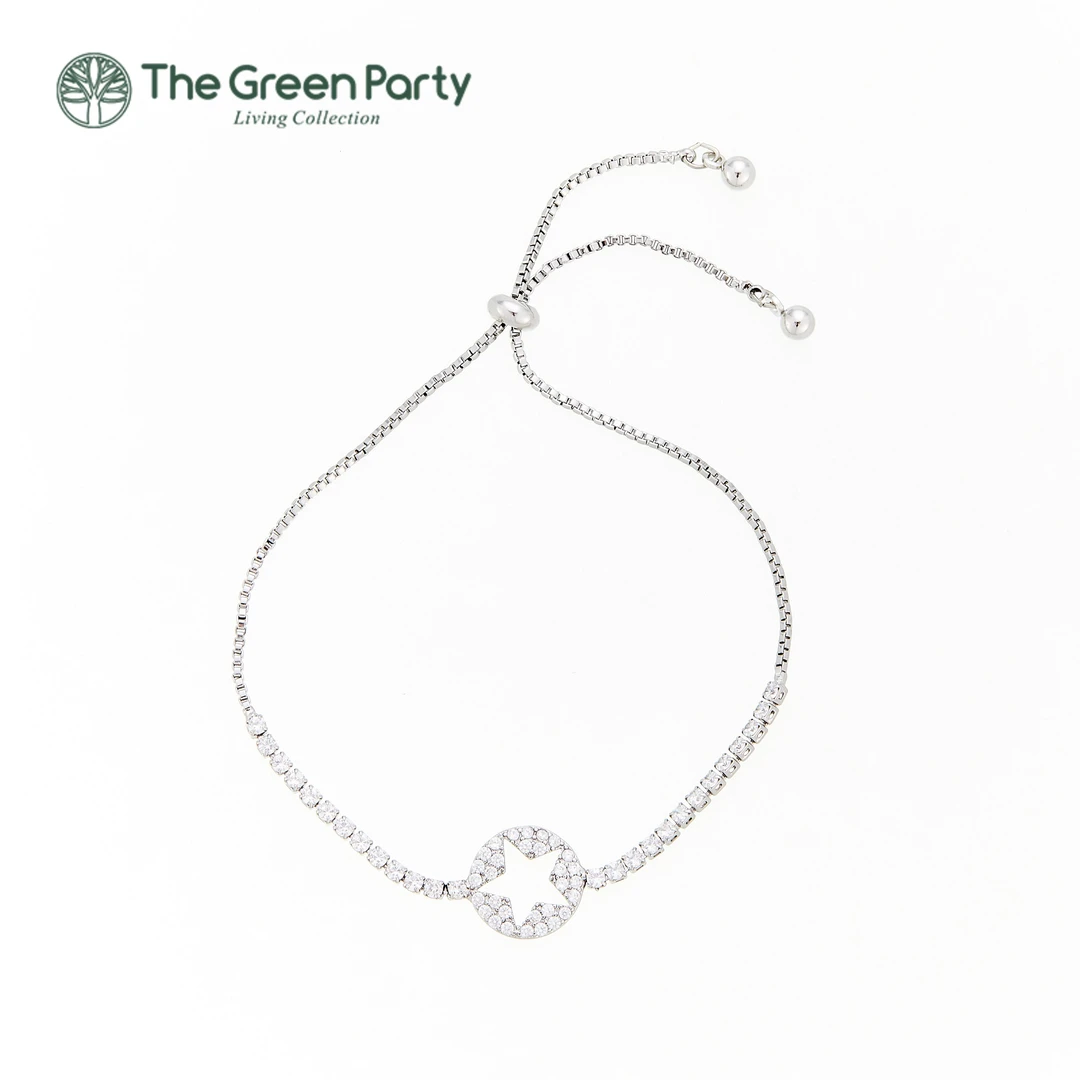 TheGreenParty 镀真金 星空满锆钻抽拉式手链