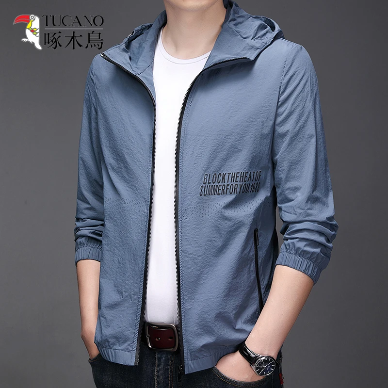 啄木鸟夏季防晒衣男士轻薄透气冰丝防紫外线男士防晒衣轻薄款夹克