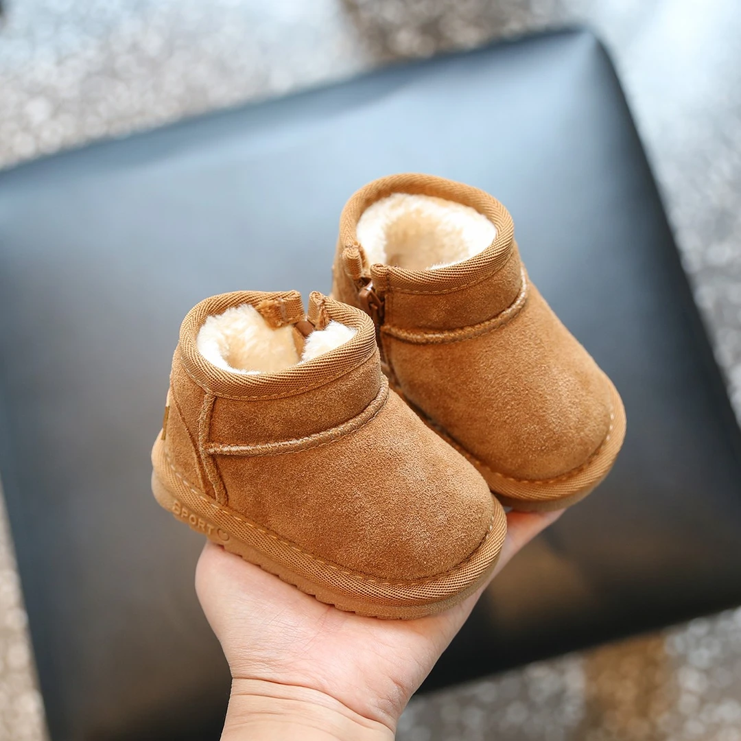 冬季婴儿雪地靴防滑加绒保暖幼儿鞋子儿童女童软底学步鞋男冬鞋