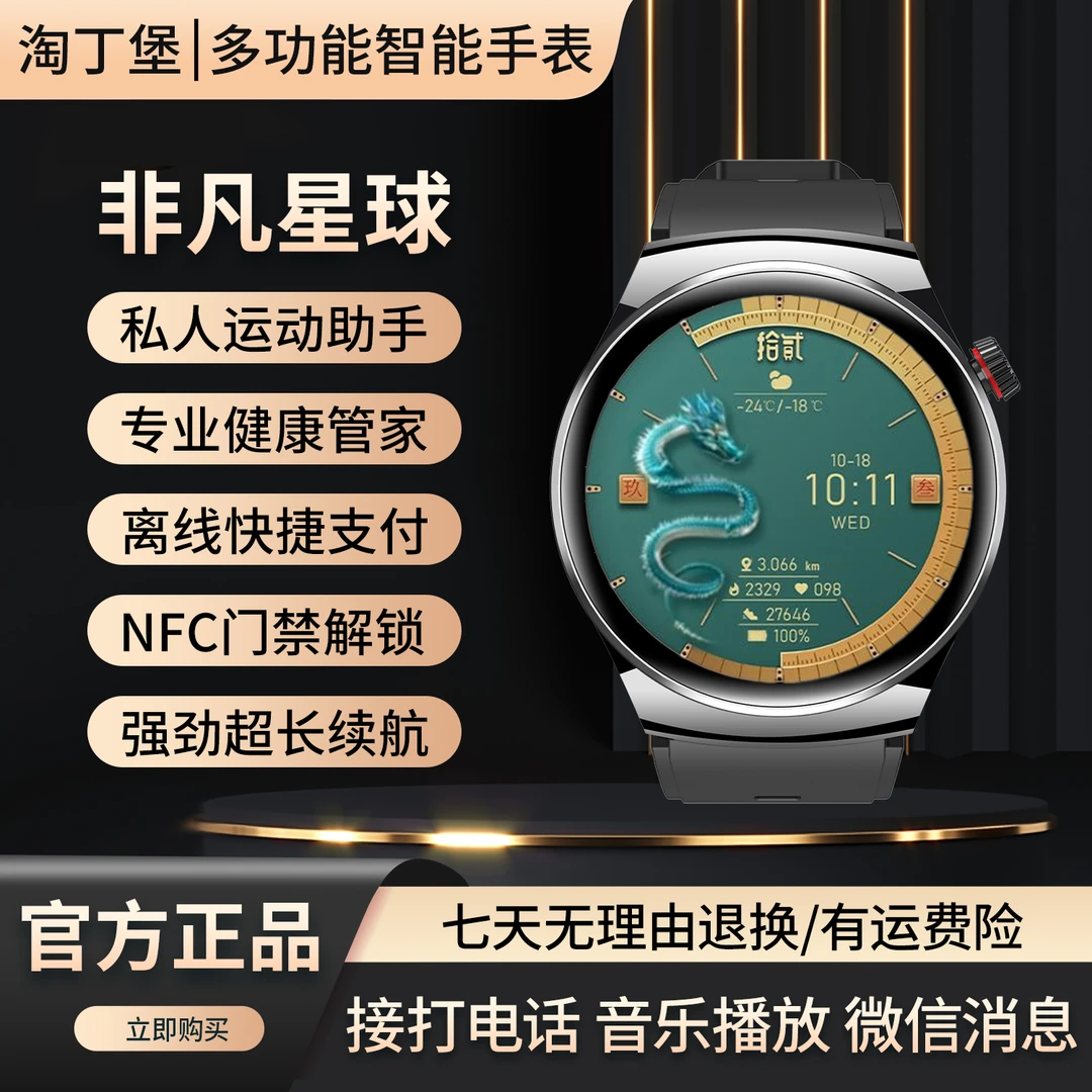 【非凡星球】淘丁堡新款多功能智能手表NFC门禁支付GPS运动健康