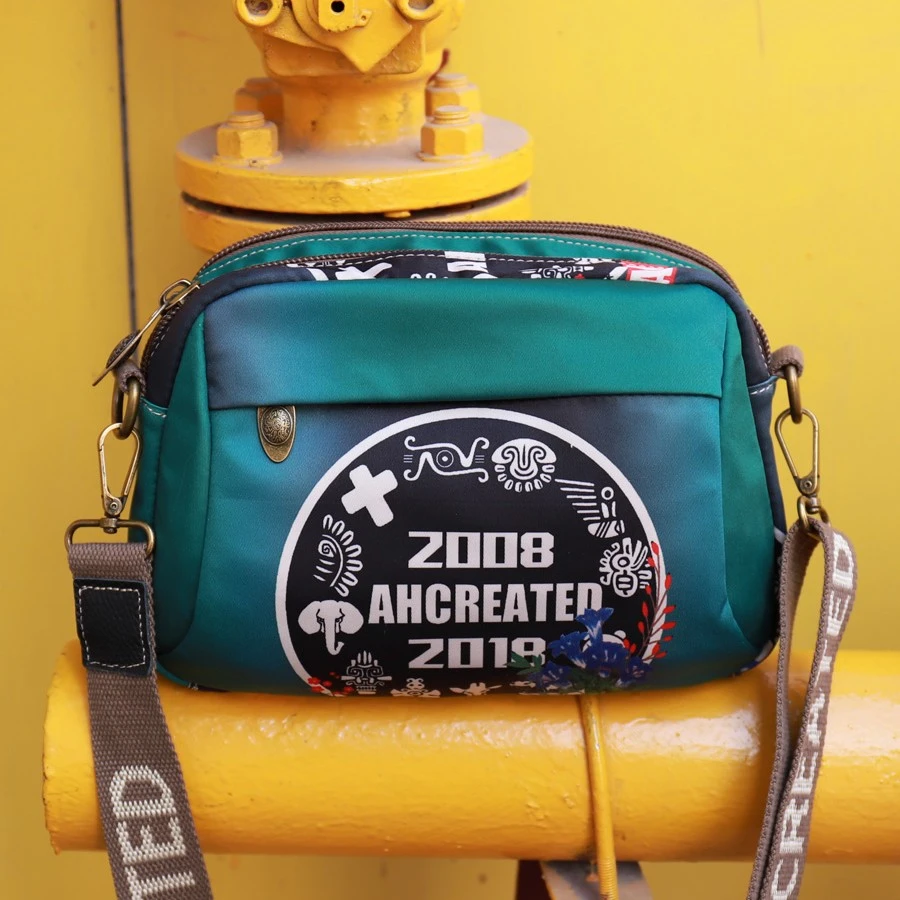 牛津布多层撞色女包横款便携时尚肩包两用斜挎包迷你休闲手机潮包