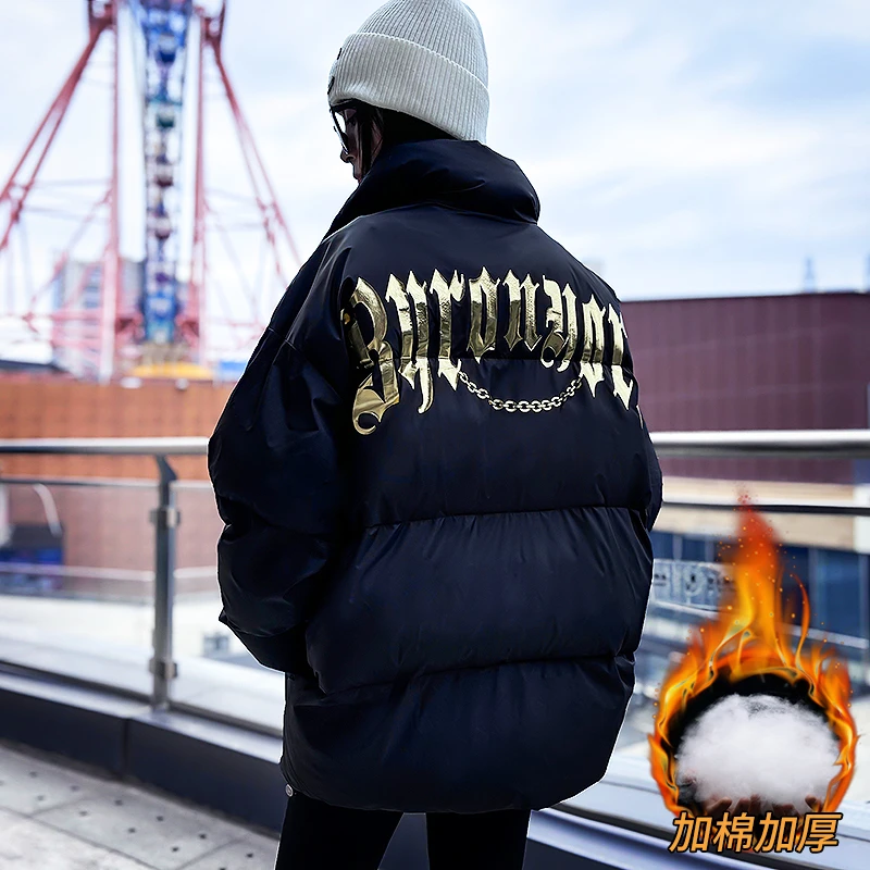 BY【清仓宠粉】潮牌闪耀字母棉服/男女同款冬季新款时尚宽松外套