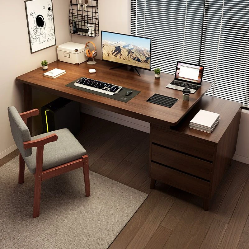办公桌学生家用书桌可伸缩台式电脑桌卧室简约现代写字桌学习桌子