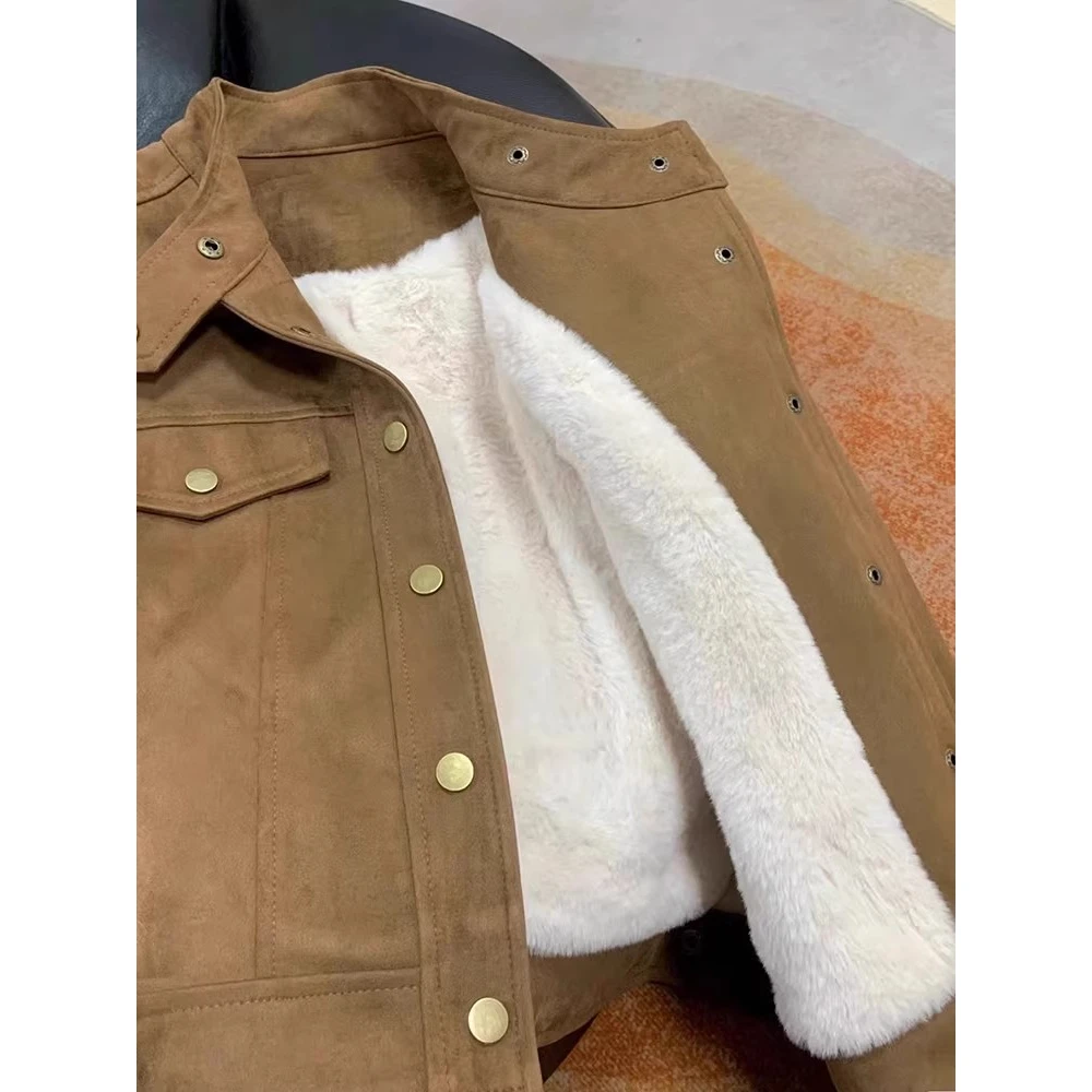 十里堡短款外套女加绒加厚秋冬新款2024年韩版爆款小个子夹克上衣