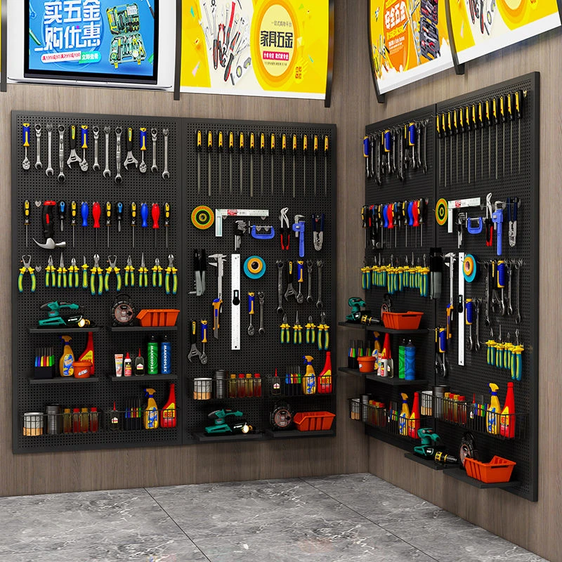 定制带框洞洞板架壁挂式展示架挂墙多孔板饰品五金工具万能上墙架