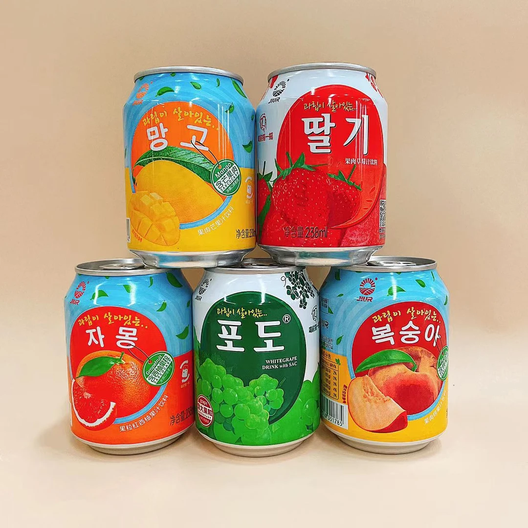 韩国九日果肉果汁饮料葡萄橙子白桃网红果粒饮料饮品
