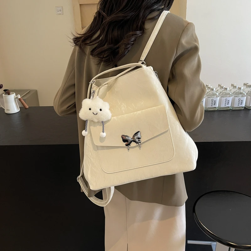 多功能大容量蝴蝶结托特包时尚百搭小众简约通勤上课单肩包双肩包