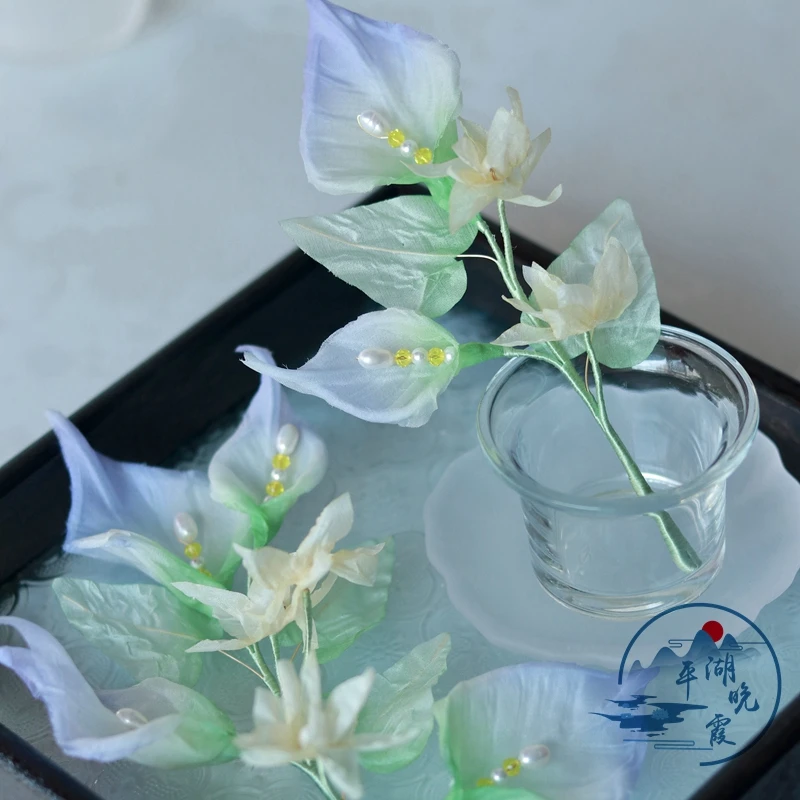 平湖晚霞古风饰品  九离平价or小只马蹄莲  盈玉软簪