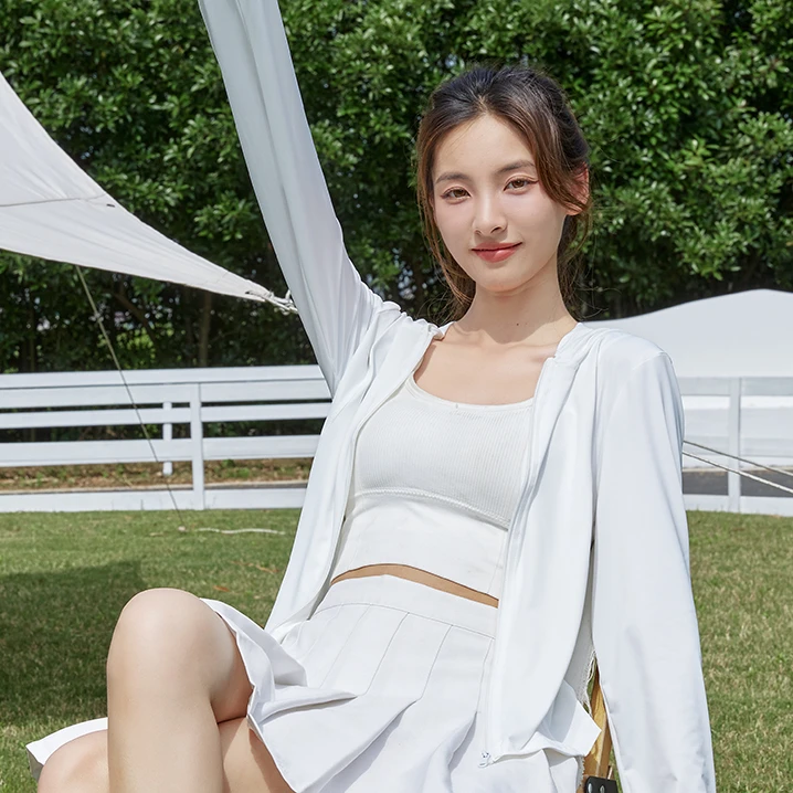 【UPF50+】收腰瑜伽户外运动长袖轻薄防紫外线连帽薄款夏季防晒衣