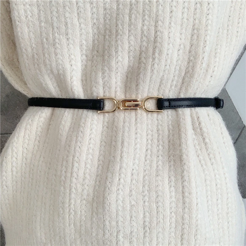 气质PU皮装饰百搭配连衣裙子毛衣复古韩版细腰封时尚收腰腰带女潮