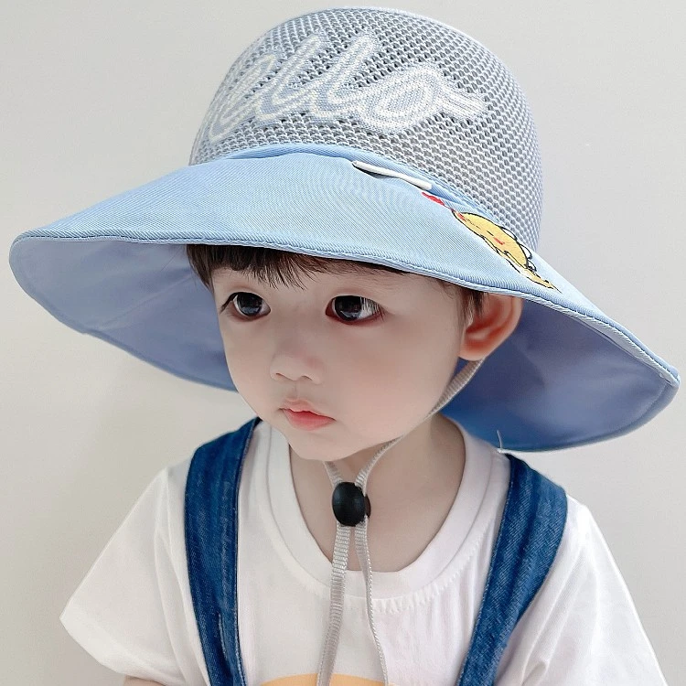 三四五六岁儿童防晒帽宝宝帽子夏季遮阳帽男童小孩渔夫帽女童草帽