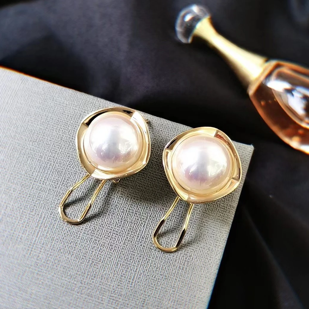 铜合金仿珍珠耳饰 c71丽银爆款明星同款针夹耳钉温柔优雅银针耳环