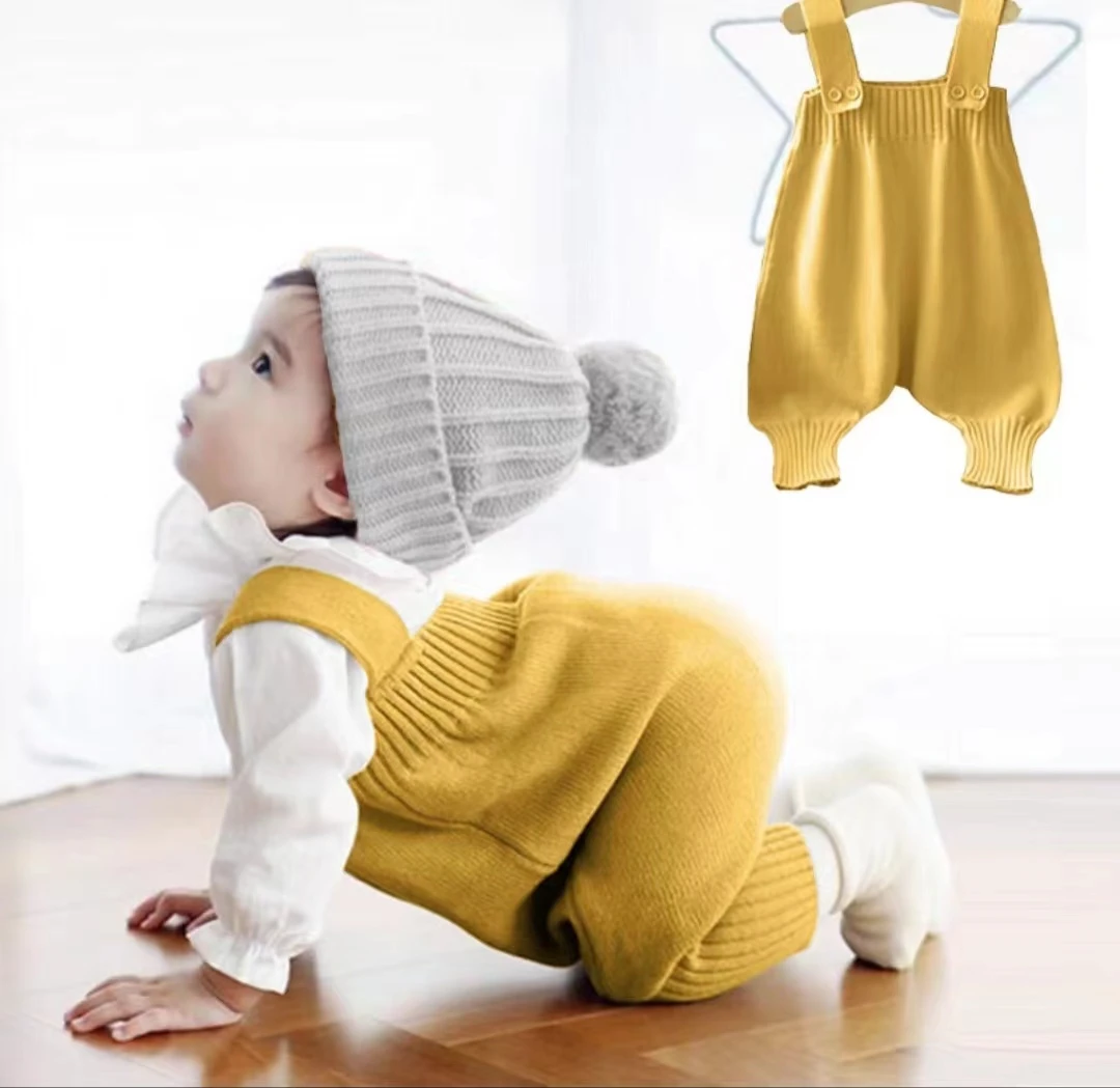 宝宝哈伦裤+小熊帽材料包（非成品附赠编织视频教程）手编