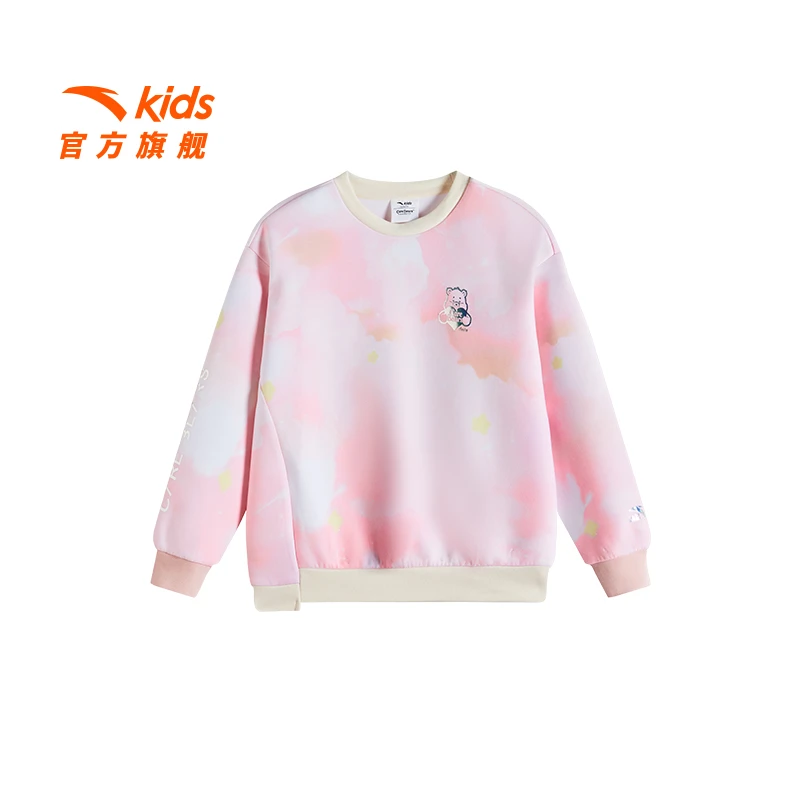 安踏儿童女小童针织套头衫2025冬新款舒适柔软亲肤儿童休闲卫衣潮