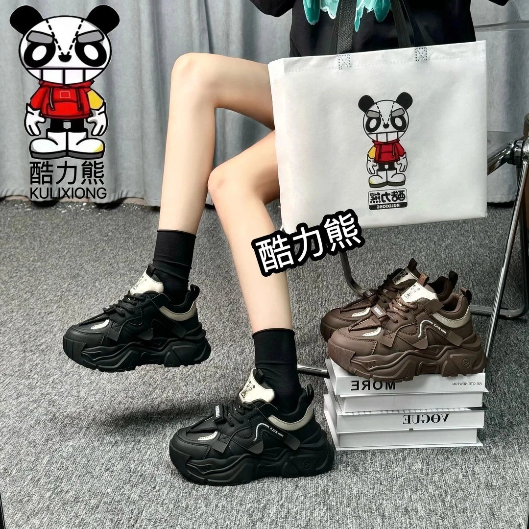 黑金 酷力熊老爹鞋女2024新款时尚百搭国潮休闲运动鞋6955