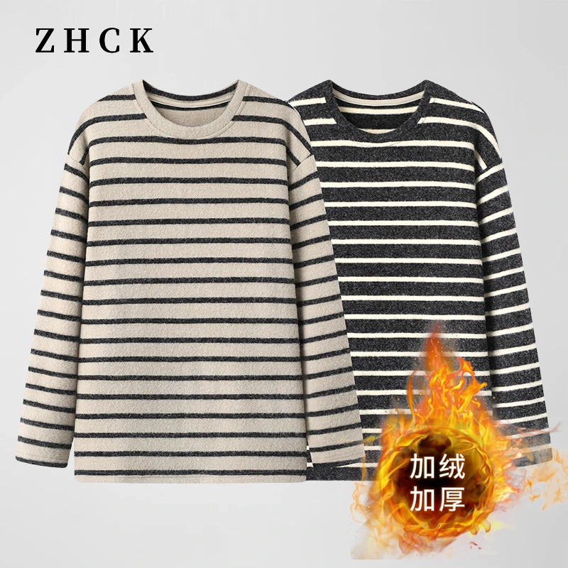 ZHCK韩系条纹衫宽松百搭上衣2025春季新款时尚潮流长袖打底衫女