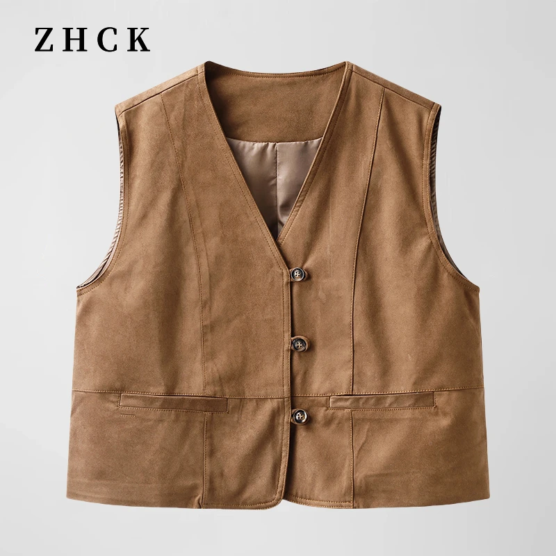 ZHCK高级感时尚洋气叠穿2025新款简约百搭薄款纯色马甲女8905