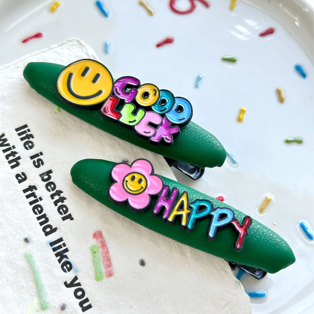 韩国东大门定制款原创设计HAPPY 笑脸风对夹   YZ14