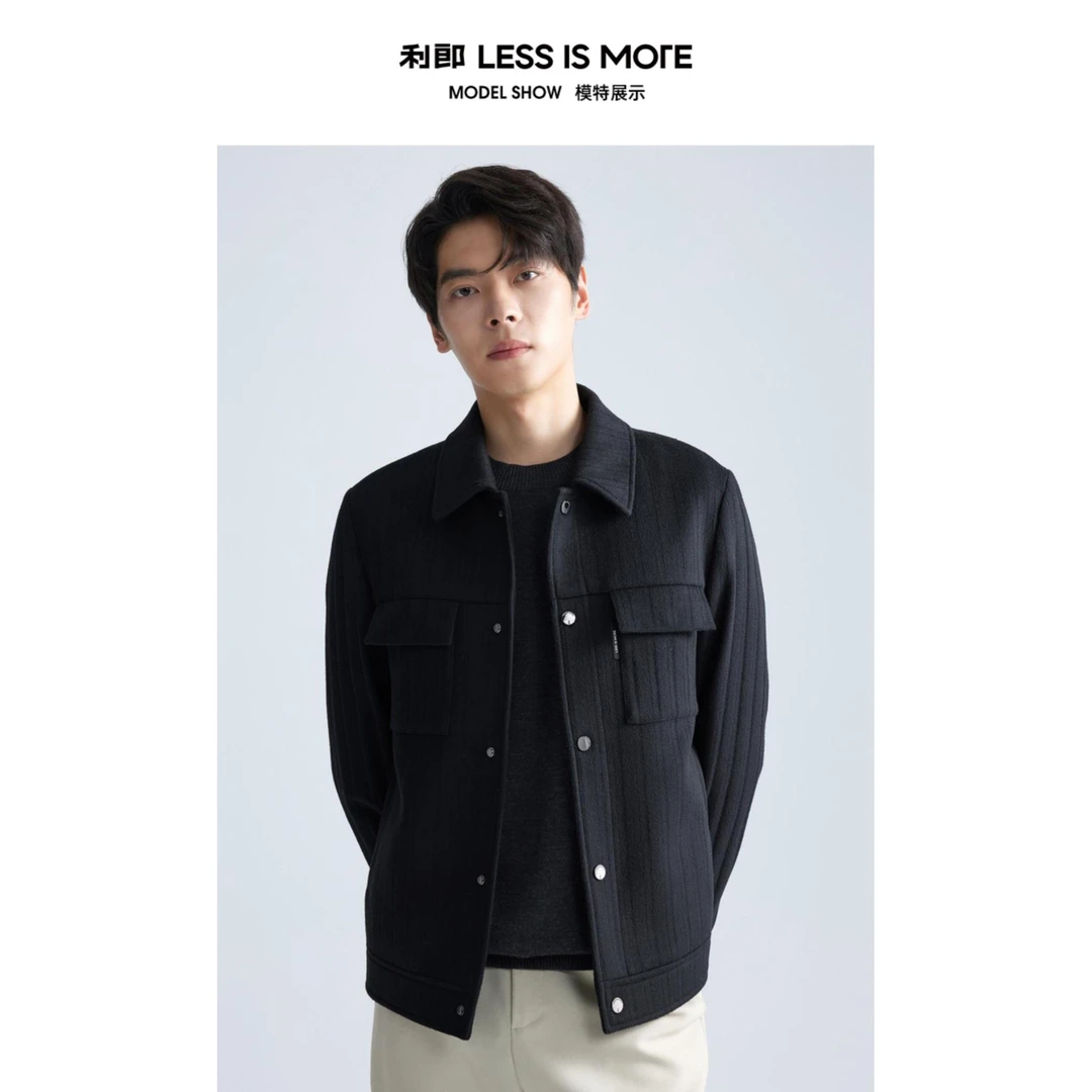 Lilanz/利郎毛呢短款茄克 (A4DYR003)男士时尚休闲简约宽松潮流