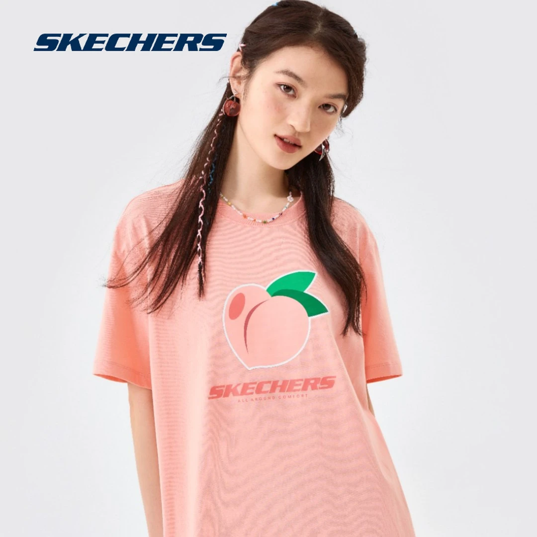 SKECHERS/斯凯奇缤纷系列夏季新款男女运动T恤情侣短袖 L122U201