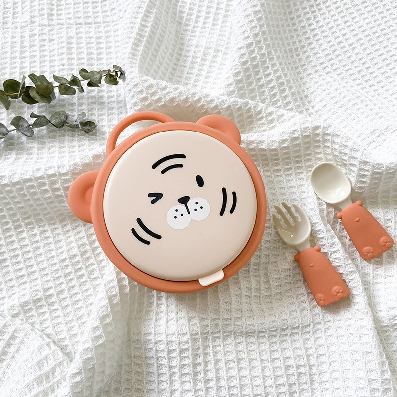 【壳妈专属】贝斯哈姆小老虎外出碗套装 橙色（PP内胆）