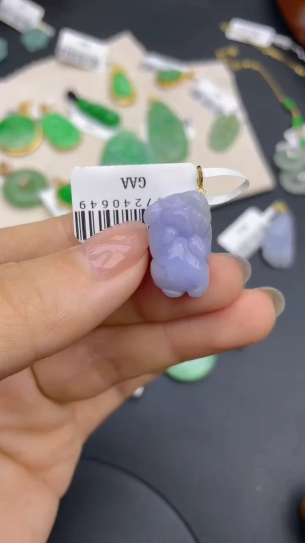 【闪购商品】翡翠颈饰18K金镶嵌天然缅甸A货翡翠 全场包邮