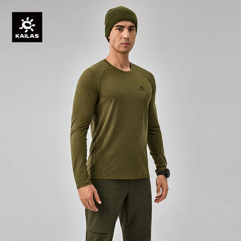 Kailas/凯乐石圆领功能长袖T恤轻量速干户外运动攀登徒步男款
