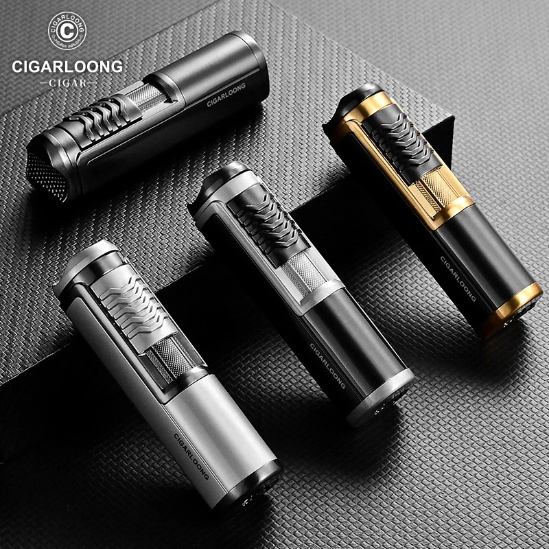 CIGARLOONG茄龙雪茄打火机直冲防风合金便携打火机礼盒装CLP-20HK