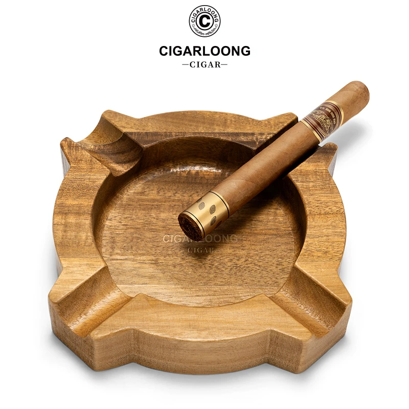 CIGARLOONG茄龙雪茄烟灰缸印茄木实木烟缸个性创意摆件CLG-23HX1