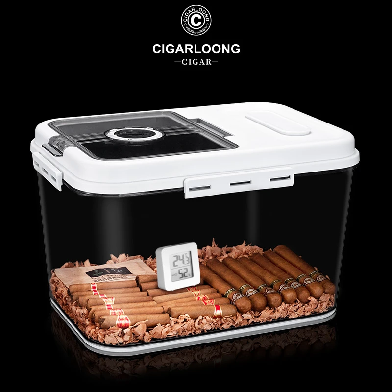 CIGARLOONG茄龙雪茄盒密封通透大容量保湿盒雪茄保湿盒大号烟盒
