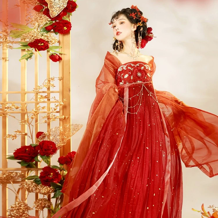 茵卡蕾花戎原创南北朝大袖襦改良汉服女超仙齐胸汉元素夏2023新款